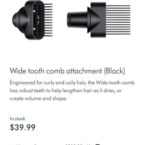 Dyson Wide-Tooth Comb Attachment - Black
